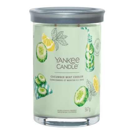 Cucumber Mint Cooler Kerze im Glas mit grauem Deckel