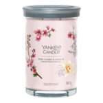 Yankee Candle Kerze im Glas mit Deckel und Blumenmotiv