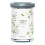 Yankee Candle White Gardenia Kerze im Glas mit floralem Etikett
