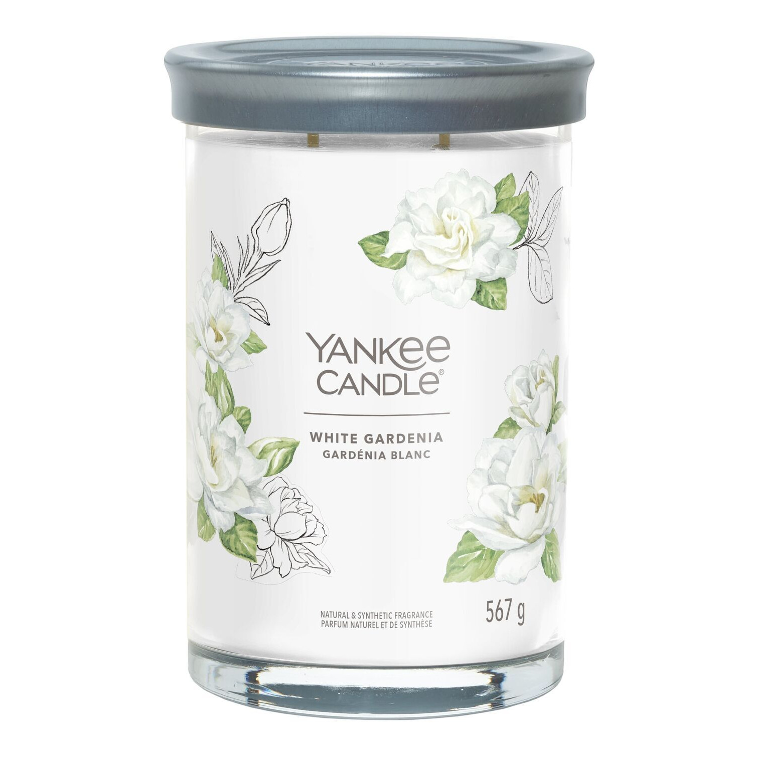 White Gardenia Kerze im Glas Yankee Candle White Gardenia Kerze im Glas mit floralem Etikett