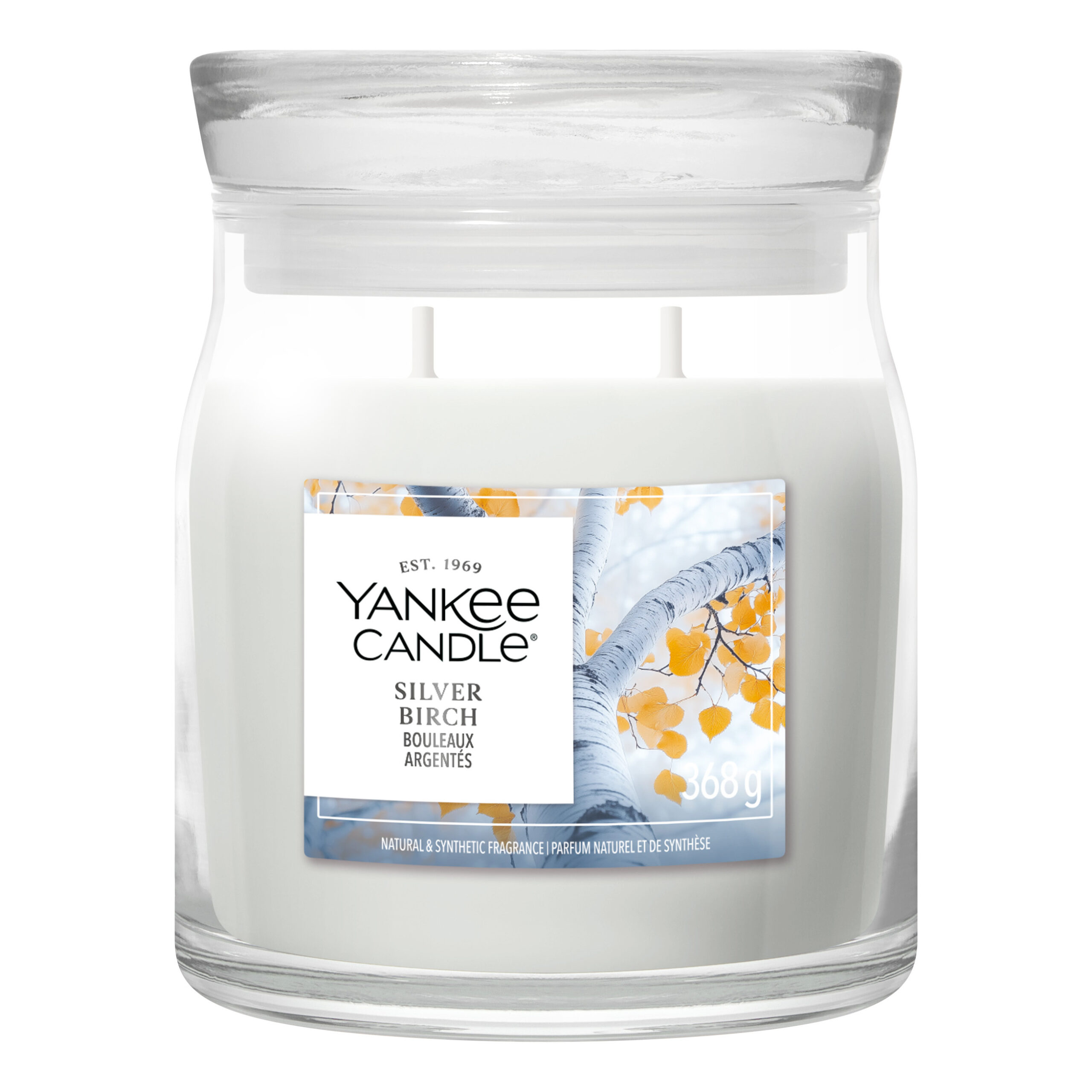 Yankee Candle Silver Birch 368 g Yankee Candle Silver Birch Kerze im Glas mit zwei Dochten