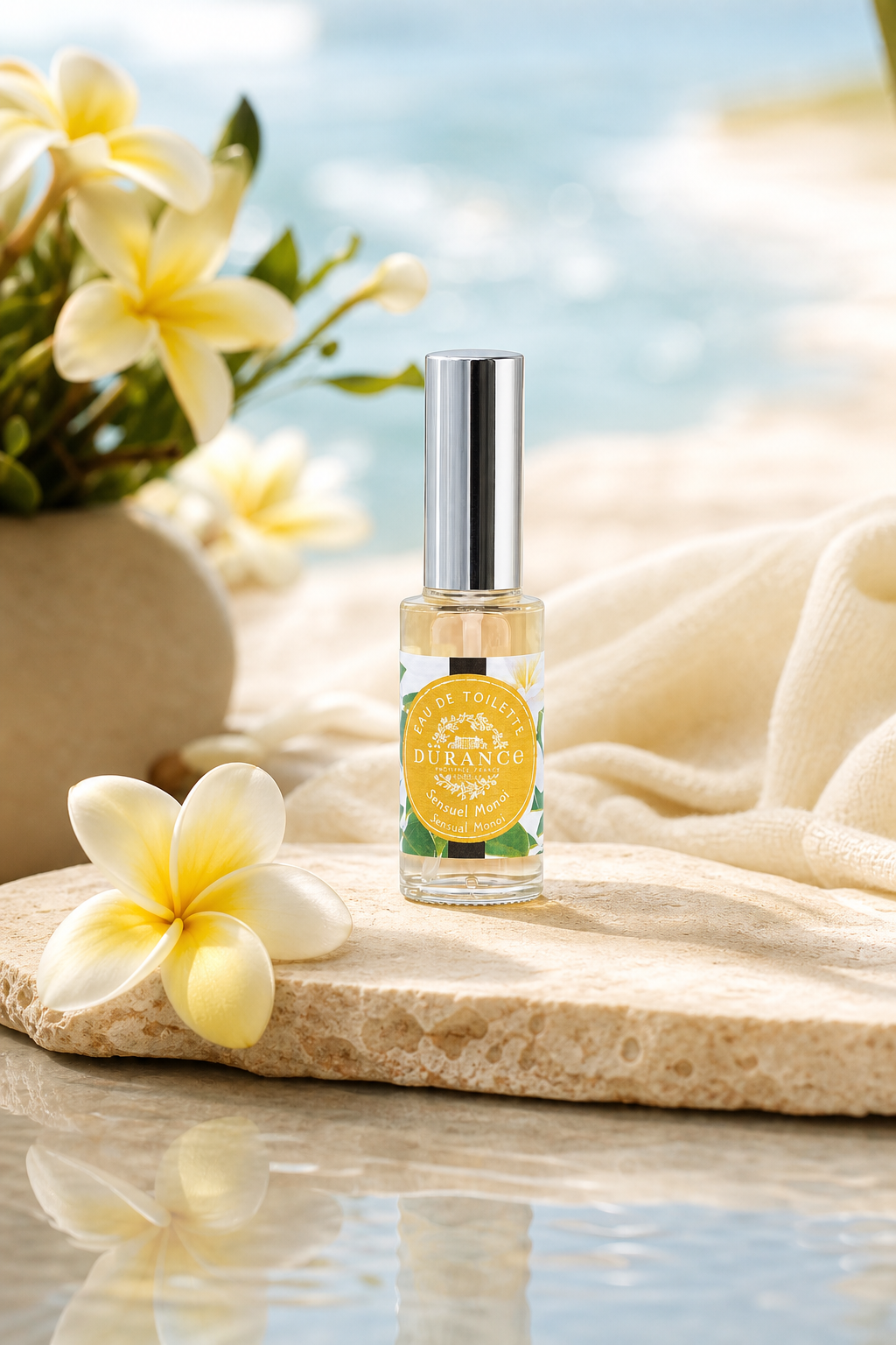 Sinnliches Monoi Mini Eau de Toilette 14ml in einer stimmungsvollen Anwendungsszene