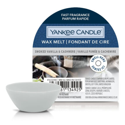 Yankee Candle Smoked Vanilla & Cashmere Wachsmelt mit Duftlampe