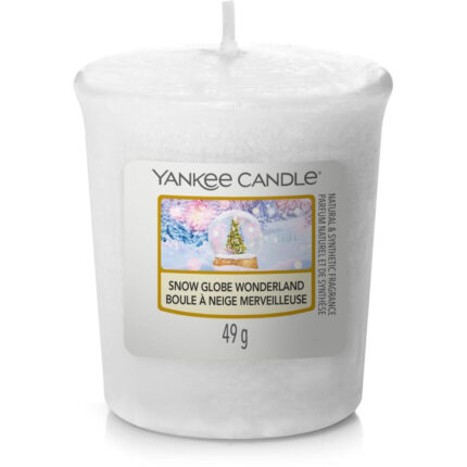 Weiße Yankee Candle mit Etikett Snow Globe Wonderland und 49 g