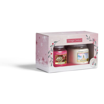 Yankee Candle Geschenkset mit zwei Kerzen in festlich dekorierter Verpackung