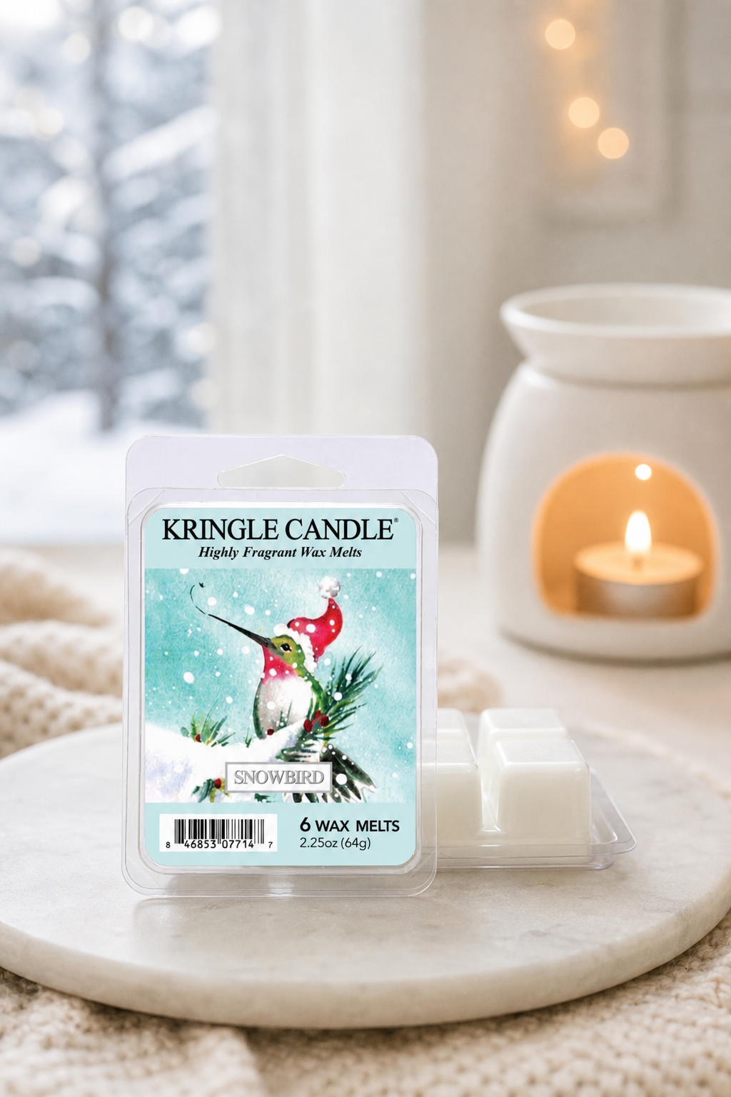 Snowbird Wax Melts 64g in einer stimmungsvollen Anwendungsszene