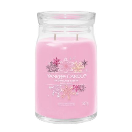Yankee Candle Snowflake Kisses im Glas mit rosa Wachs, zwei Dochten und 567 g Inhalt