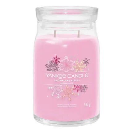 Yankee Candle Snowflake Kisses im Glas mit rosa Wachs, zwei Dochten und 567 g Inhalt