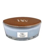 Soft Chambray Kerze im Glas mit aufgelegtem WoodWick Holzdeckel