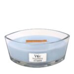 Geöffnete Soft Chambray Kerze mit sichtbarem breitem Holzdocht