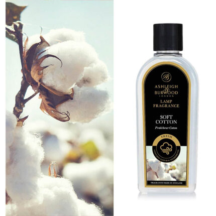 Ashleigh & Burwood Soft Cotton Lamp Fragrance Flasche vor Baumwollblüten