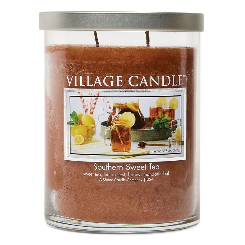 Southern Sweet Tea Duftkerze Village Candle Southern Sweet Tea Kerze im Glas mit silbernem Deckel