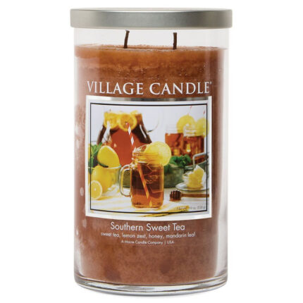 Village Candle Southern Sweet Tea Kerze im Glas mit silberfarbenem Deckel
