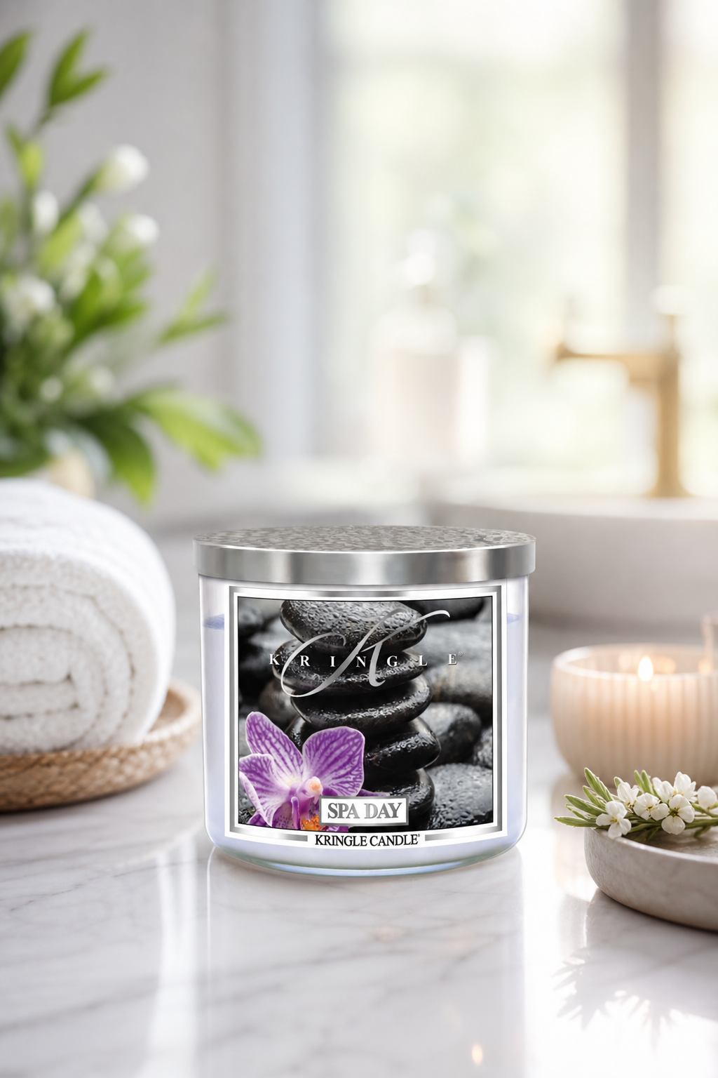 Spa Day 396g Tumbler 3-Docht in einer stimmungsvollen Anwendungsszene