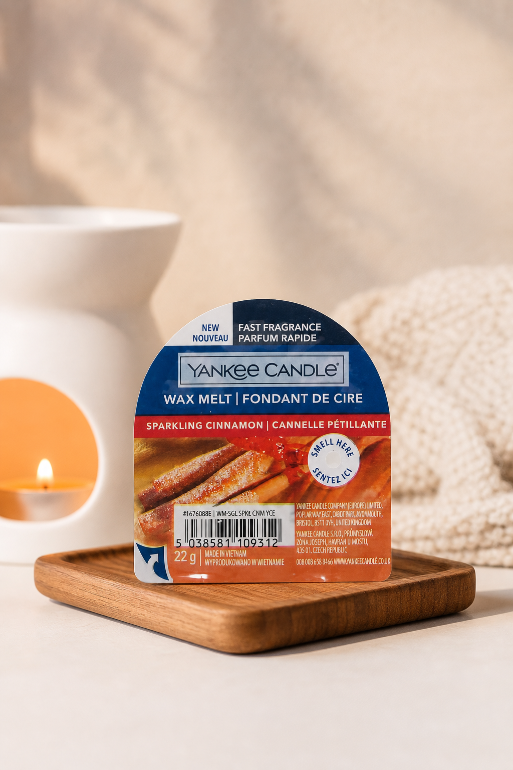 Sparkling Cinnamon Wachsmelt 22g – Stimmungsbild Sparkling Cinnamon Wachsmelt 22g in einer stimmungsvollen Anwendungsszene