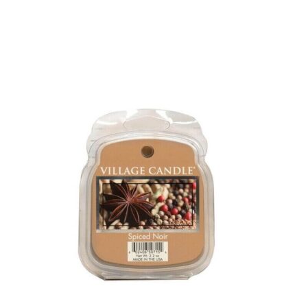 Spiced Noir Wachsmeltpackung von Village Candle vor weißem Hintergrund