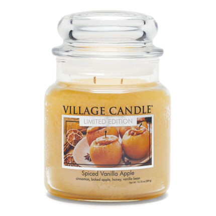 Village Candle Spiced Vanilla Apple Kerze im Glas mit Deckel