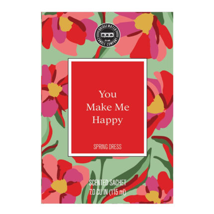 Bridgewater Duftsachet You Make Me Happy mit floralem Muster und rotem Etikett