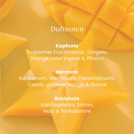 Grafik mit lesbaren Duftnoten von Starfruit & Sunshine