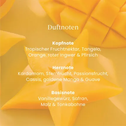 Grafik mit lesbaren Duftnoten von Starfruit & Sunshine