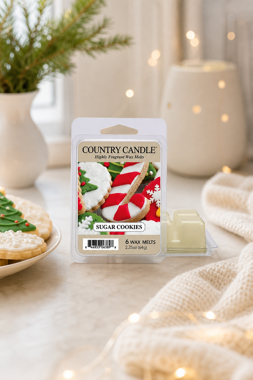 Sugar Cookies Duftwachs 64 g in einer stimmungsvollen Anwendungsszene