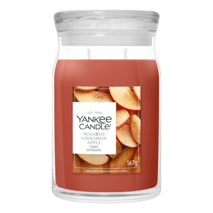 Yankee Candle Sugared Cinnamon Apple Kerze im Glas mit sichtbarer Füllmenge 567 g