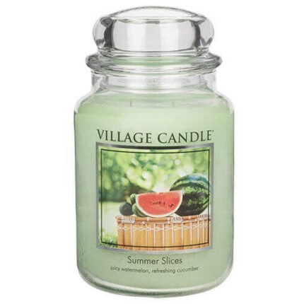 Village Candle Summer Slices Kerze im Glas mit Wassermelonenetikett