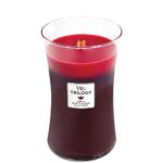 WoodWick Trilogy Kerze ohne Deckel mit sichtbarem Holzdocht