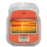 Village Candle Sunrise Duftkerze in transparenter Verpackung mit Sonnenaufgangsbild