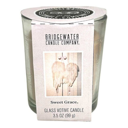 Sweet Grace Glasvotivkerze mit sichtbarem Bridgewater-Etikett