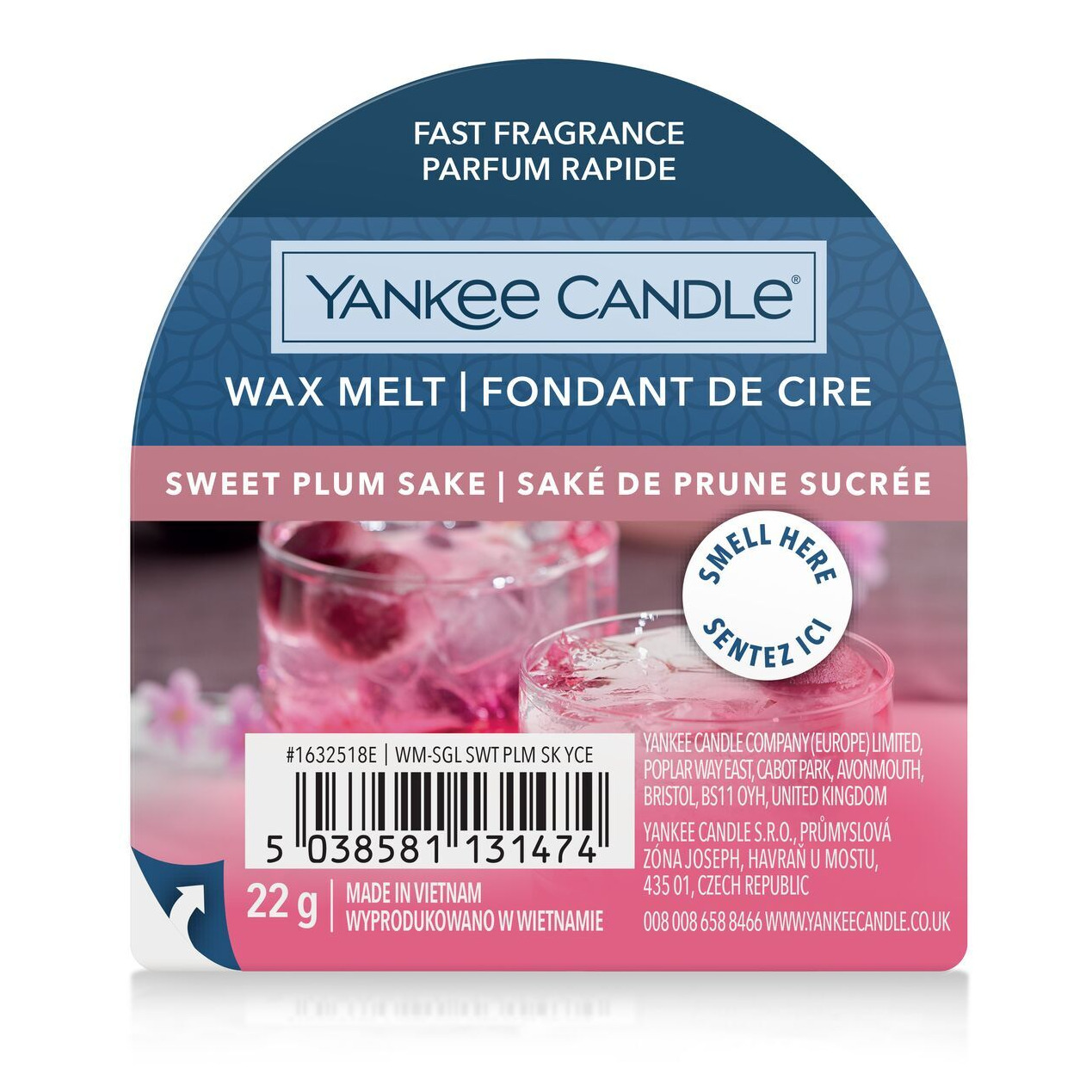 Yankee Candle Sweet Plum Sake Wax Melt Yankee Candle Wax Melt Sweet Plum Sake mit 22 g Verpackung