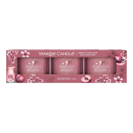 Yankee Candle Sweet Plum Sake Votivkerzen im 3er-Pack