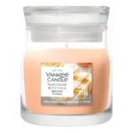 Yankee Candle Tangerine & Vanilla Duftkerze im Glas vor weißem Hintergrund
