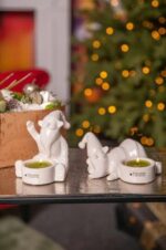 Teelichthalter Santa Joelo liegend 11cm cremeweiß – Produktansicht