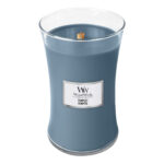 WoodWick Tempest Kerze mit sichtbarem Holzdocht und Etikett