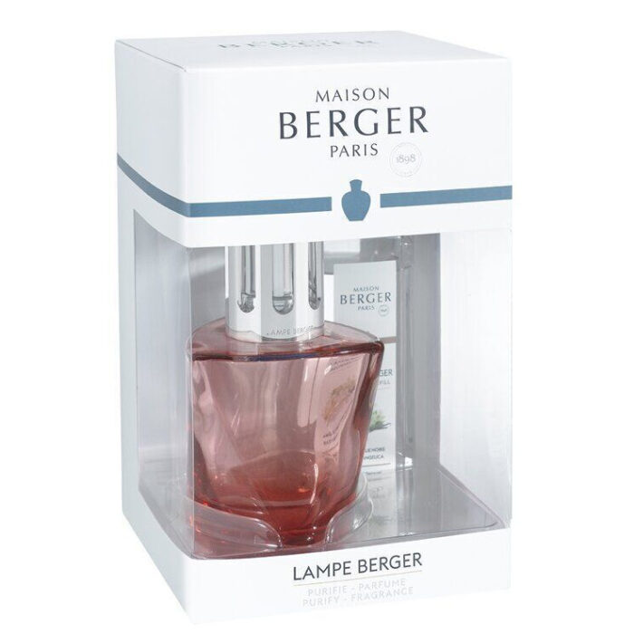 Rosa Lampe Berger in geöffneter Maison-Berger-Paris-Verpackung