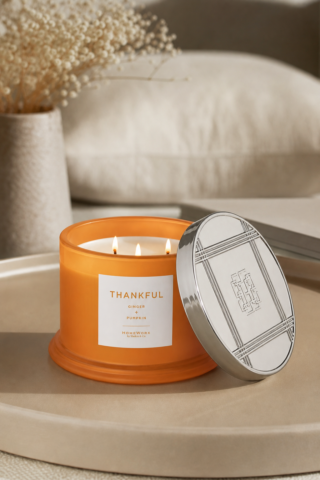 Thankful Aromatherapy 397g (3-Docht) in einer stimmungsvollen Anwendungsszene
