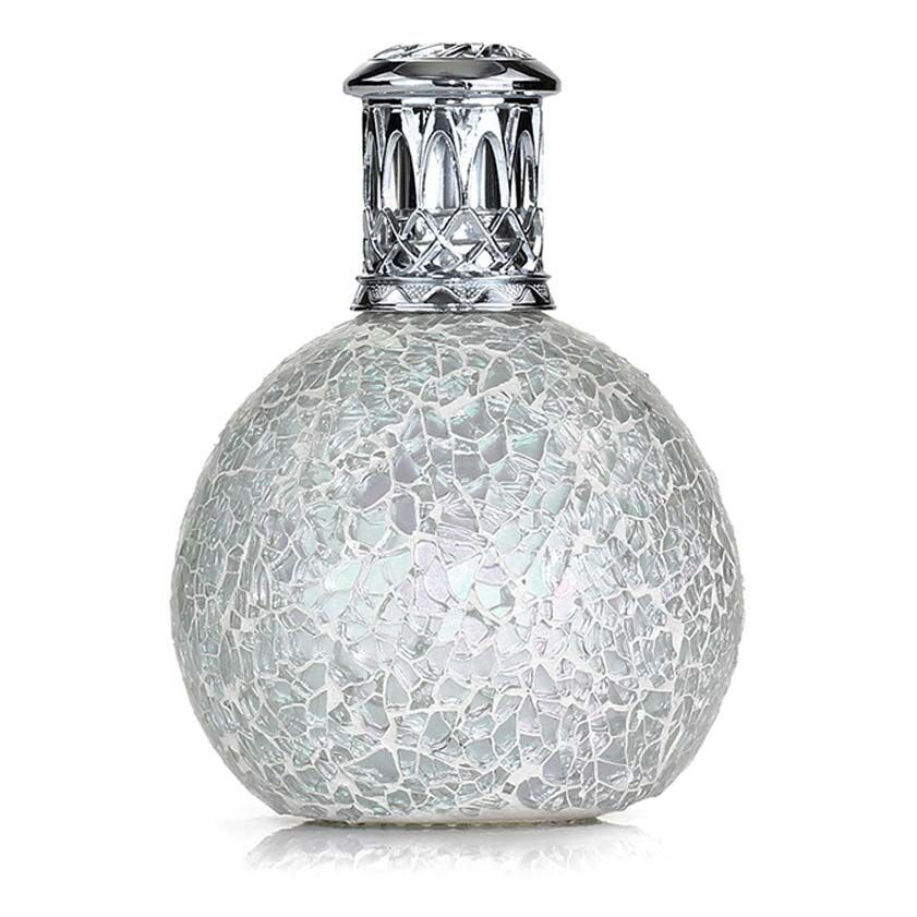 The Pearl Duftlampe S Kugelförmige Duftlampe mit silbernem Deckel und strukturierter Oberfläche