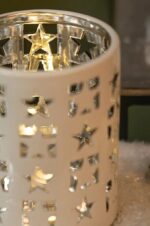 Tischlicht Atella Stern 10cm creme/silber – Produktansicht