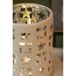 Tischlicht Atella Stern 14cm creme/silber – Produktansicht