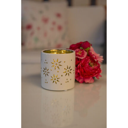 Tischlicht Florana 7cm creme/grün – Hauptansicht