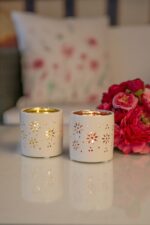 Tischlicht Florana 7cm creme/grün – Produktansicht