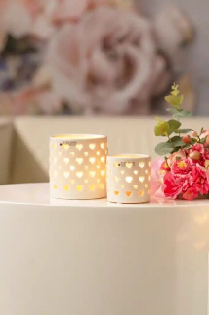 Tischlicht Set Amba weiß-creme – Produktansicht