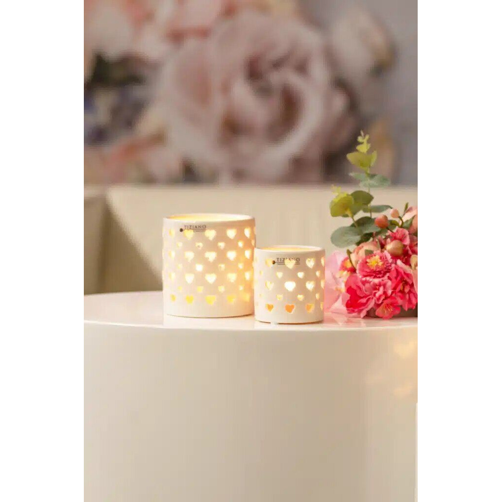 Produktbild Tischlicht Set Amba weiß-creme – Hauptansicht