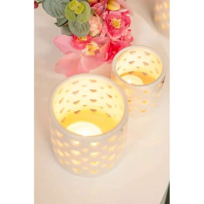 Tischlicht Set Amba weiß-creme – Produktansicht