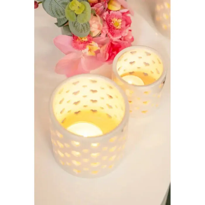 Tischlicht Set Amba weiß-creme – Produktansicht