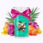 JuwelKerze Toucan Paradise Kerze mit Tukanmotiv und pinker Schleife