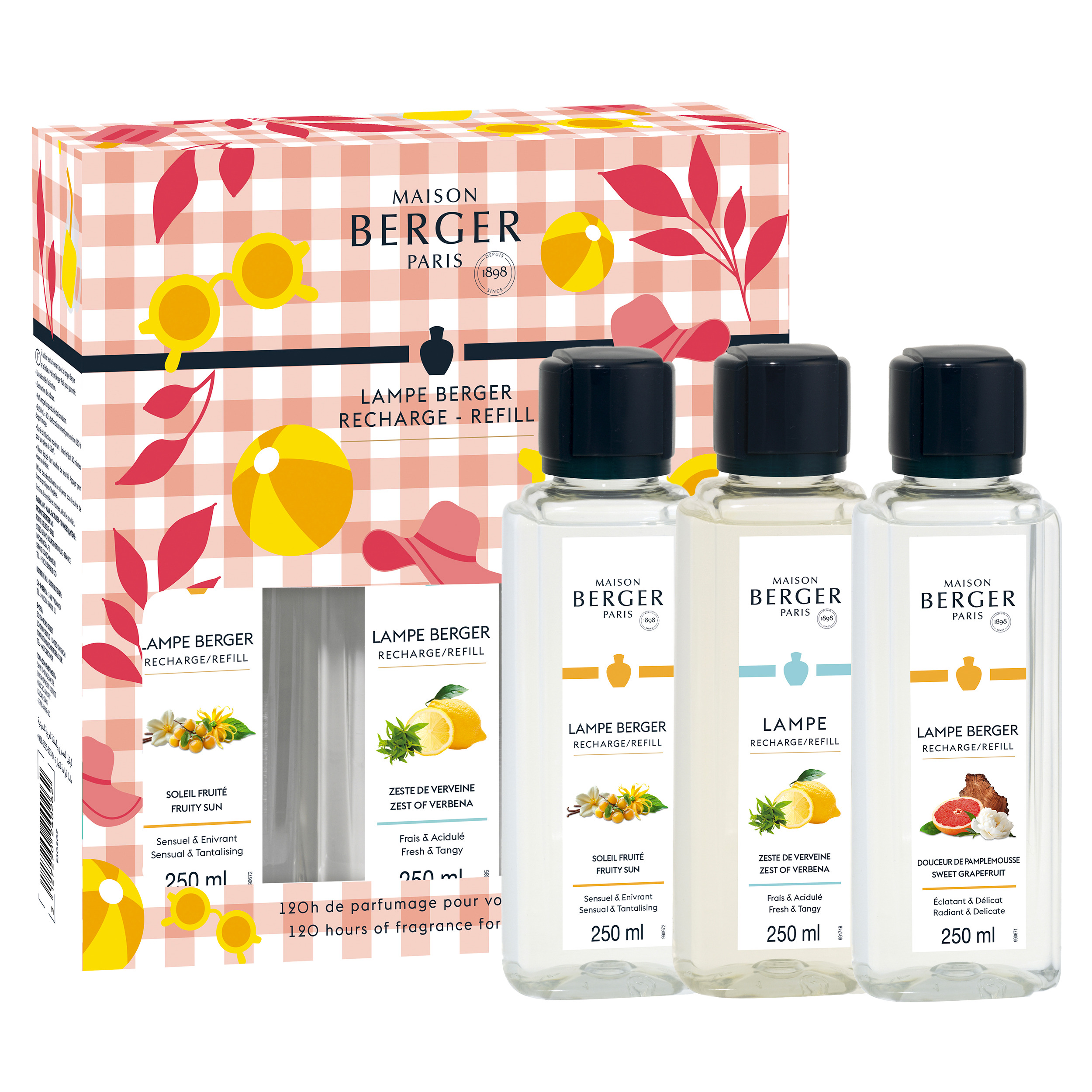 Triopack mit drei Duftnachfüllungen Verpacktes Maison Berger Paris Triopack mit drei Nachfüllflaschen