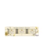 Verpacktes Yankee Candle Twinkling Lights Votivkerzen-Set mit drei Gläsern