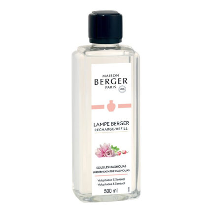 Transparente Maison Berger Nachfüllflasche mit Etikett Unter den Magnolien